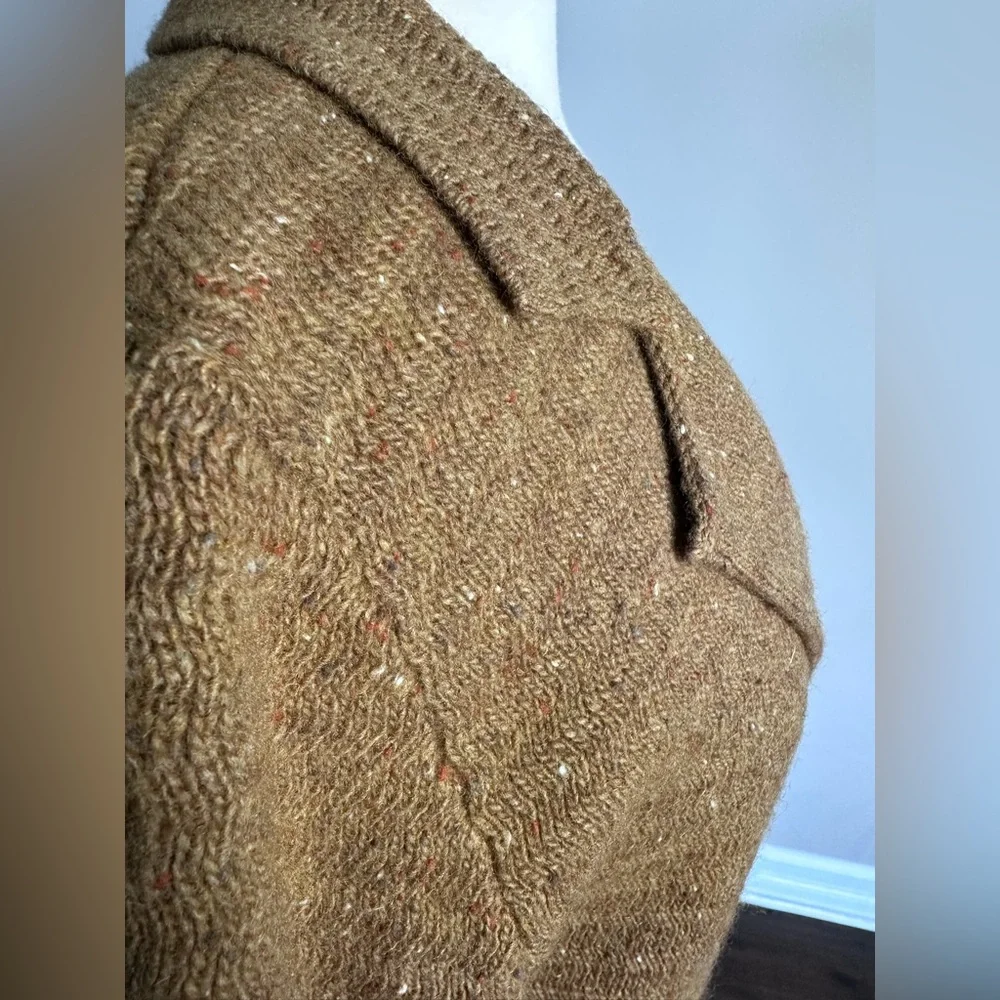 J. Crew Mercantile Blazer Car Coat Lambs Wool Button-Up Cardigan Heather Camel L - Picture 6 of 11